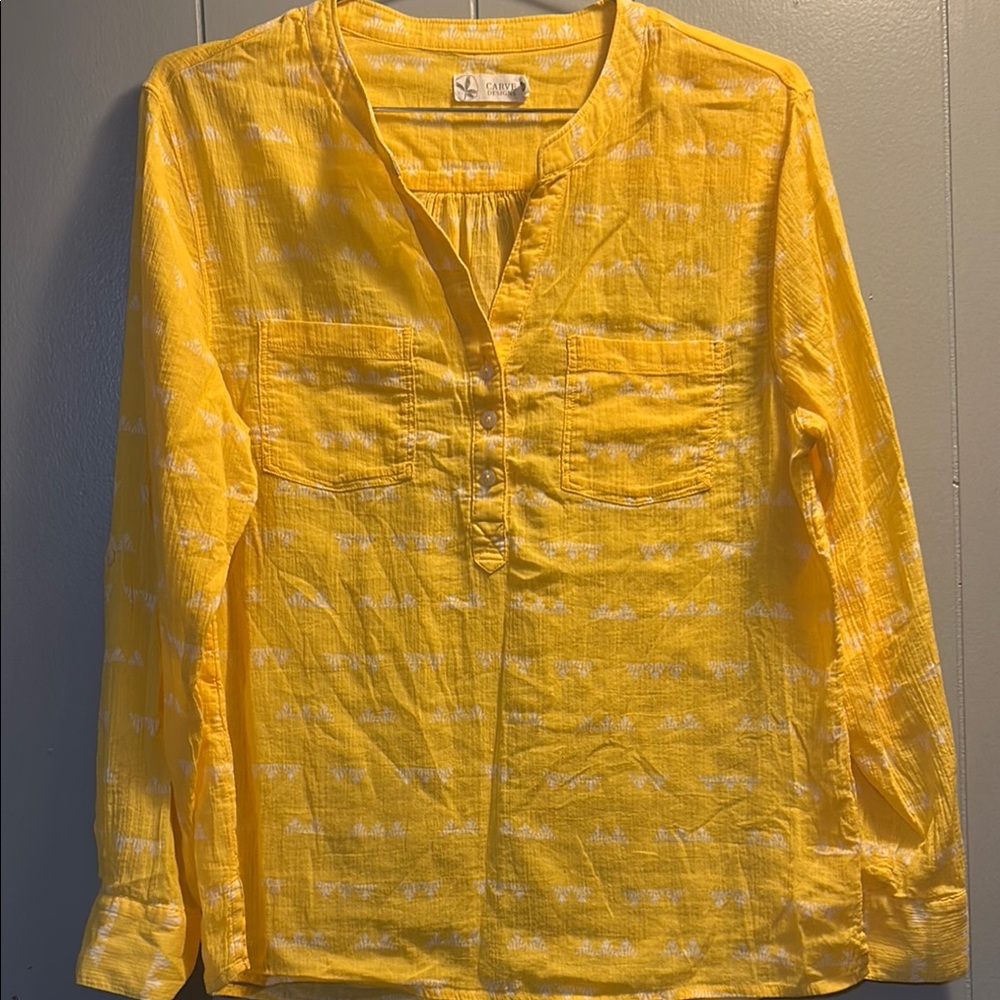 Carve Designs Yellow Casual Button Down Shirt